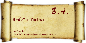 Brém Amina névjegykártya